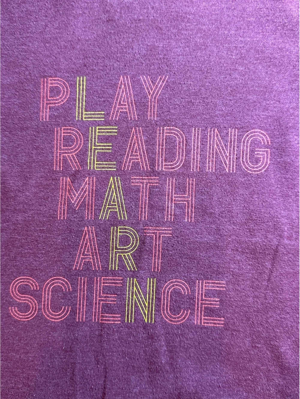 Cat & Jack Girls “Play Reading Math Art Science” Graphic Tee – Size 4T